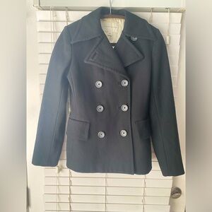 Banana Republic Black Wool Double Breasted Coat XS